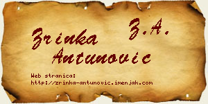 Zrinka Antunović vizit kartica